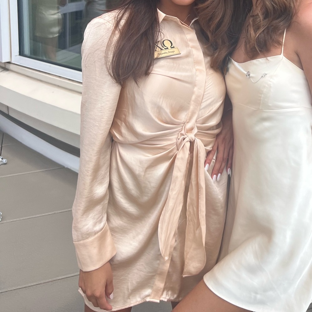 Revolve champagne dress